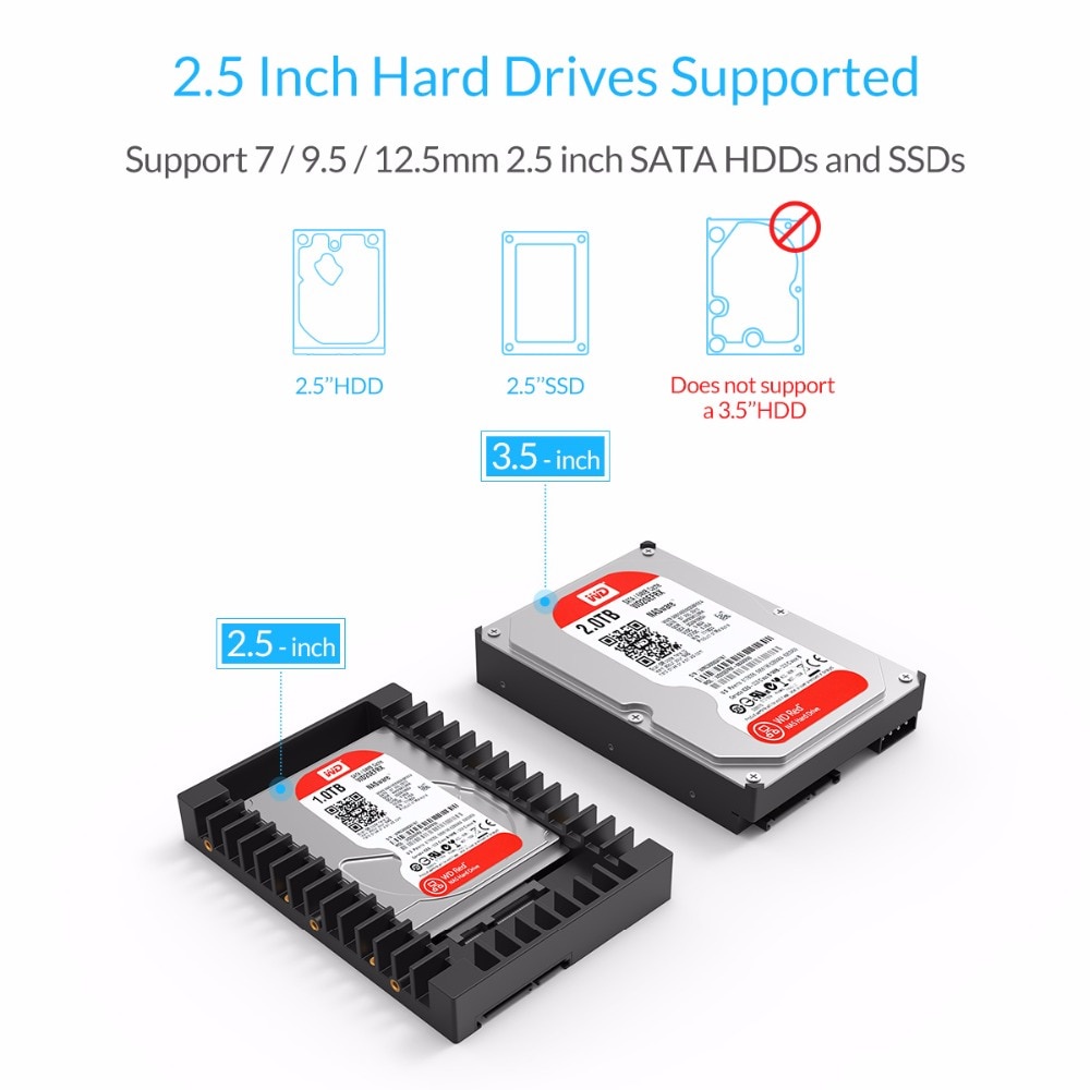 Khay đựng ổ cứng ORICO 1125SS hỗ trợ SATA 3.0 HDD và SSD từ 2.5 đến 3.5 inch 7 / 9.5 / 12.5 mm