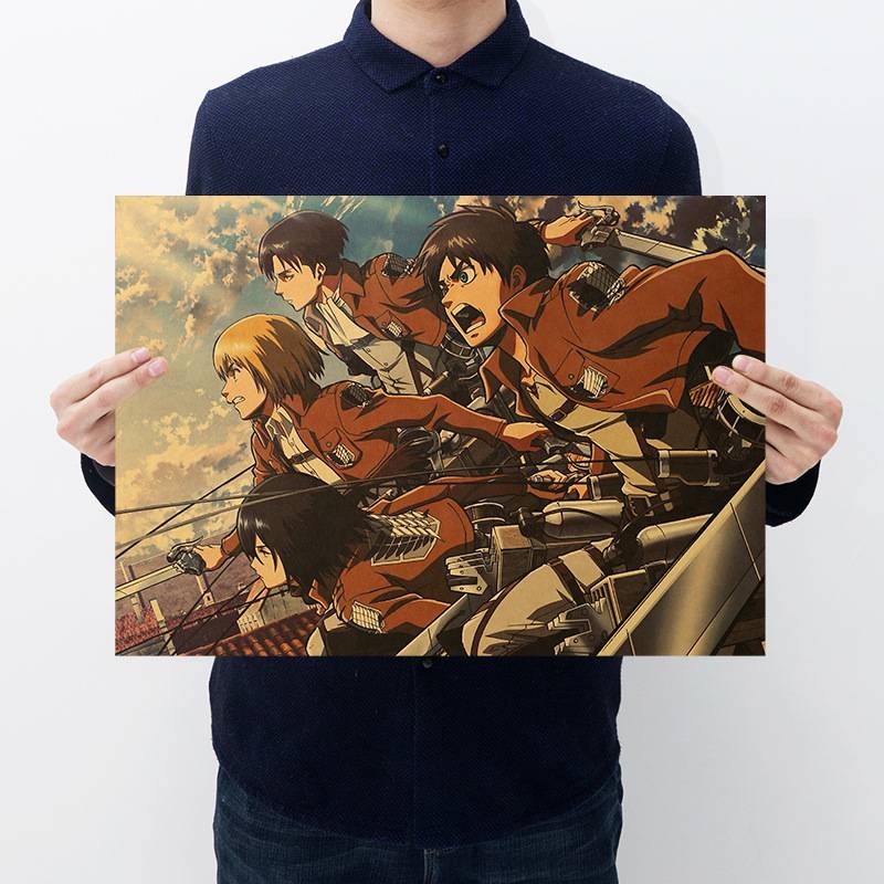 Áp Phích Trang Trí Nội Thất Hình Attack On Titan Levi "50X35Cm