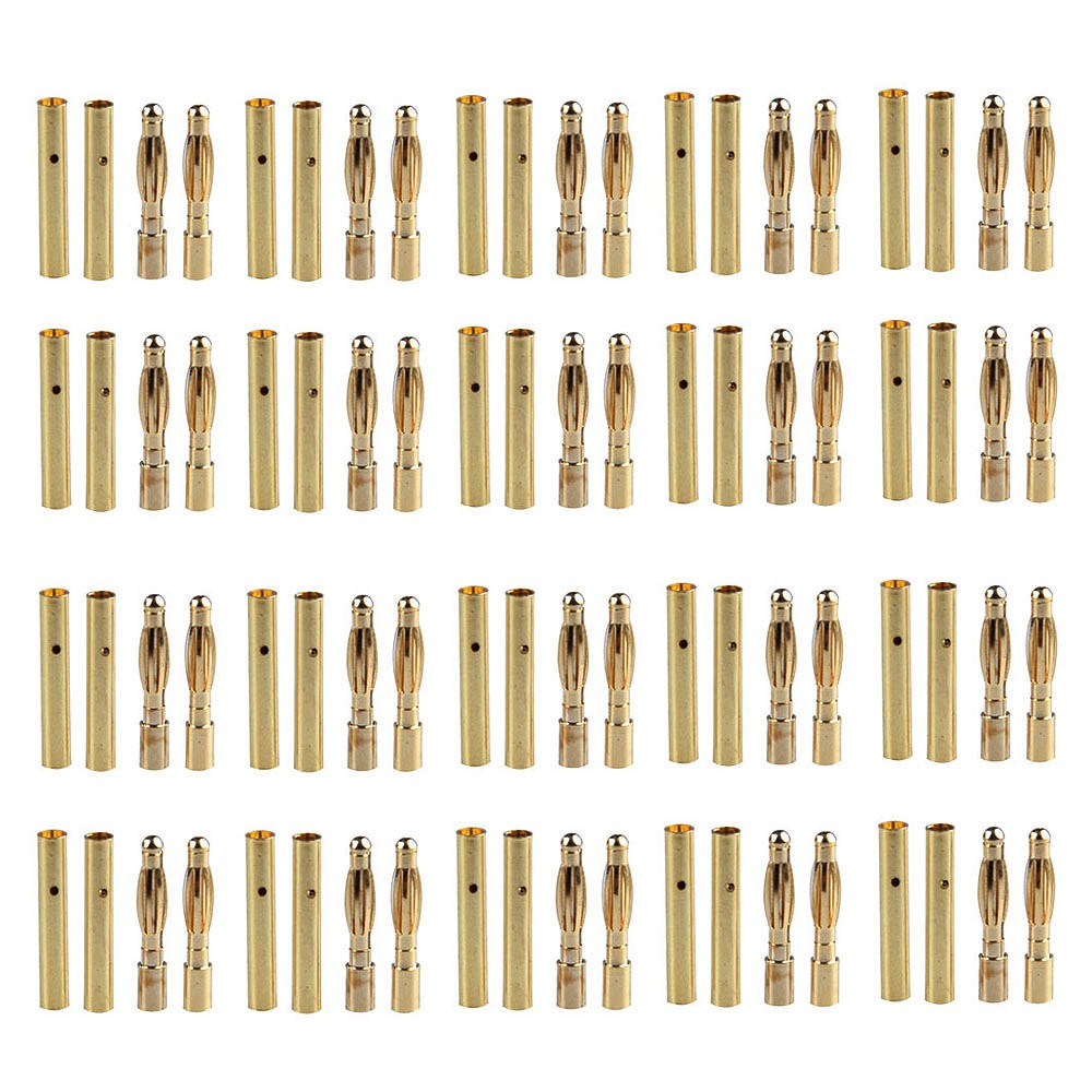 10 cặp / lốc 2.0 / 3.0 / 3.5 / 4.0 / 5 / 5.5 / 6.5 / 8mm gold bullet banana connector plug for lipo battery rc esc motor car truck toys diy
