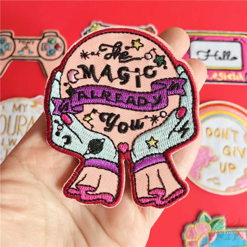 1 Sticker Ủi Thêu Chữ Don 't Give Up
