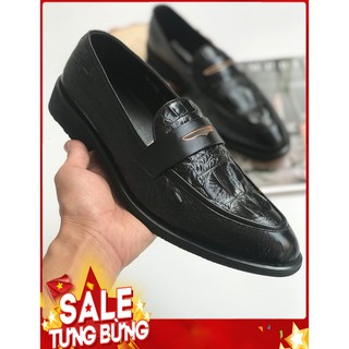 Giày Lười Nam Da Bò Thời Trang Trẻ - Màu Đen