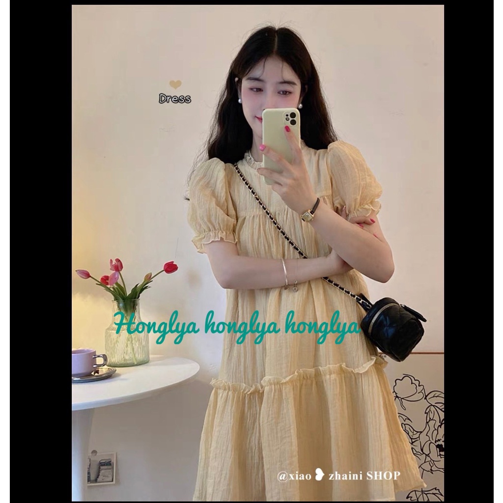 Đầm tiểu thư babydoll chất tơ cao cấp form freesize siêu xinh