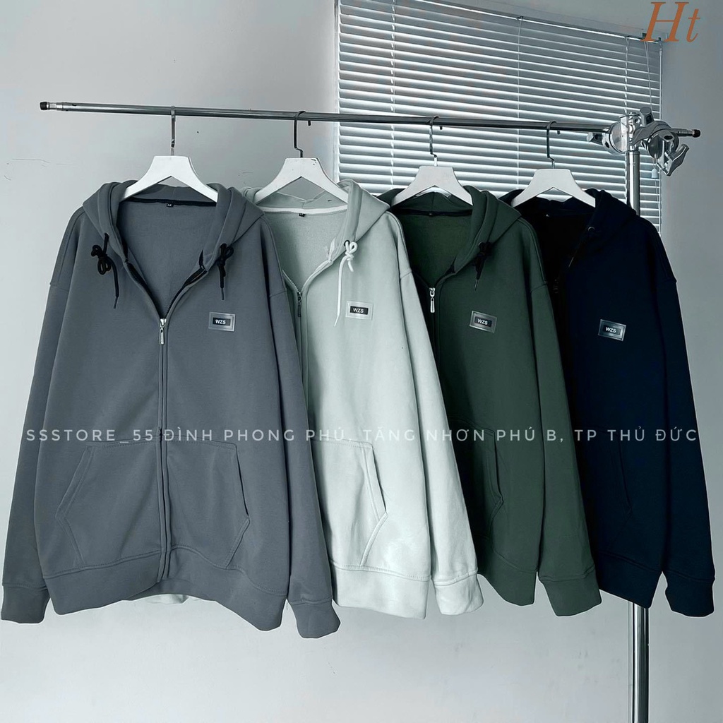 Áo khoác nỉ Mác W Z S Hàng chuẩn mũ đẹp, khoá kéo màu: đen,be, chì, xám, rêu,ht