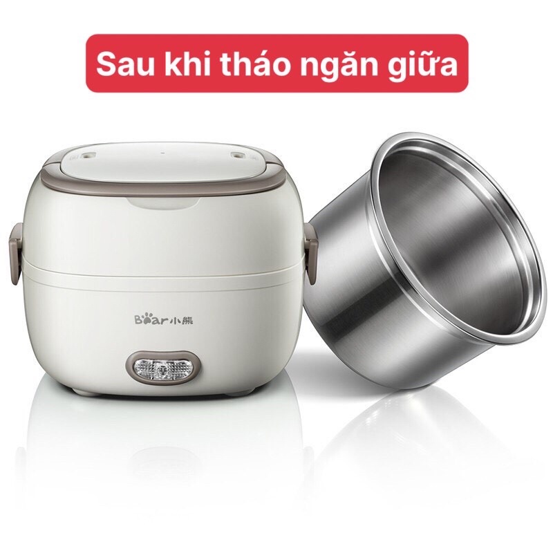 Hộp cơm điện văn phòng Tự Nấu - Hâm Nóng 2 IN1 tiện lợi- Nồi cơm điện mini