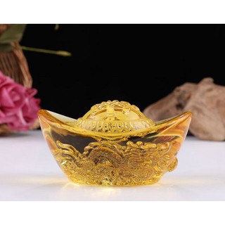 Thỏi vàng kim nguyên bảo dài 8cm (VK8), khắc lưỡng long tranh châu độc đáo