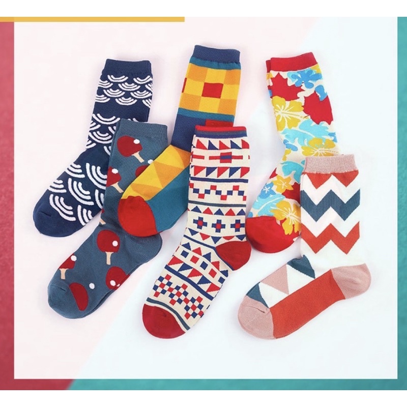 Tất Cao Cổ Hoạ Tiết Unisex - Vớ Cổ cao nhiều hình Unisex