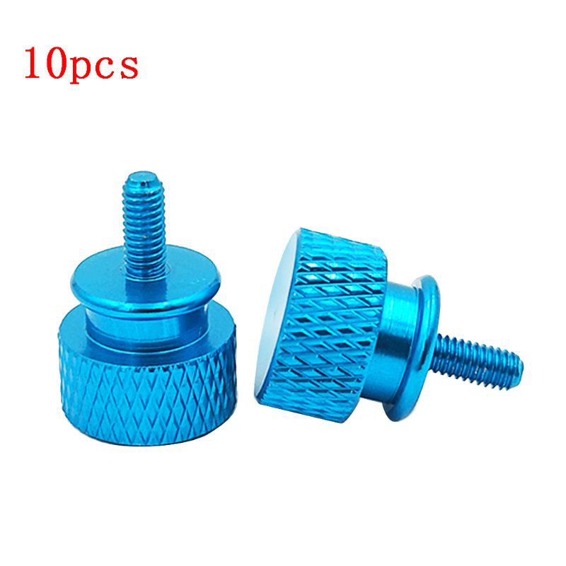 H.S.V✺10PCS M3 Aluminum Anodized Thumb Screws Computer Case Hand Grip Knurled Screw