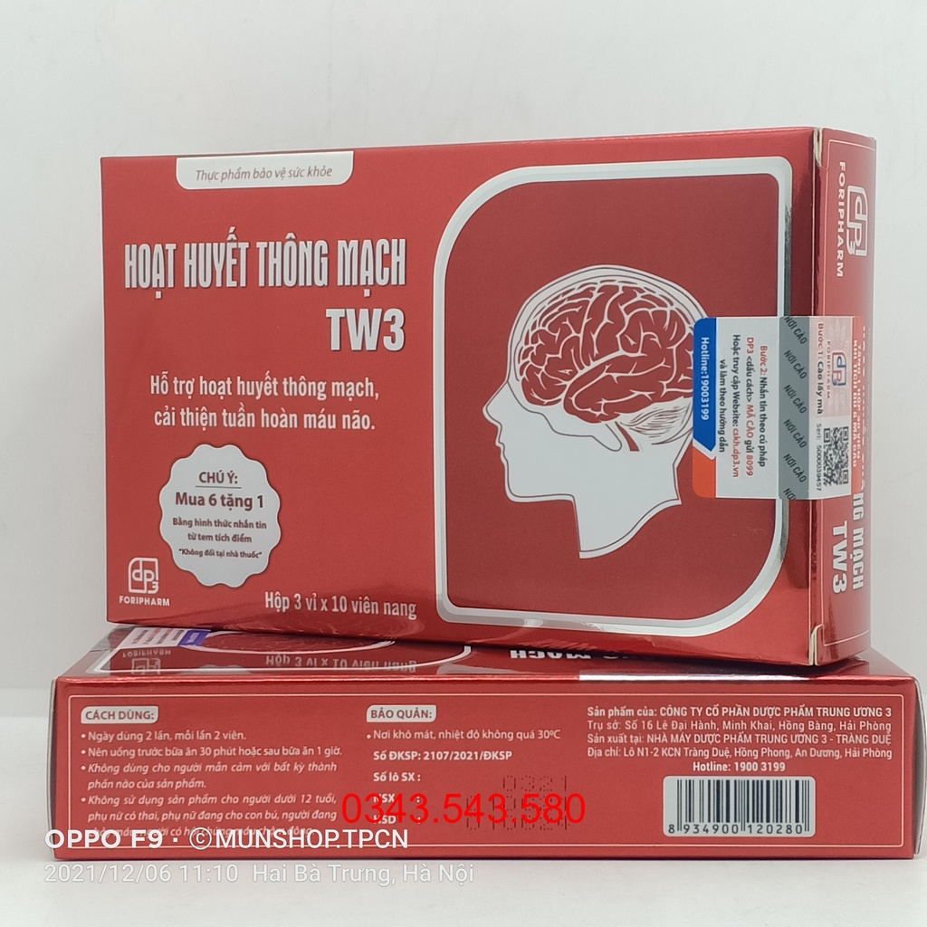 HOẠT HUYẾT THÔNG MẠCH TW3 hộp 30 viên - Dùng cho người lưu thông máu kém, thiểu năng tuần hoàn não