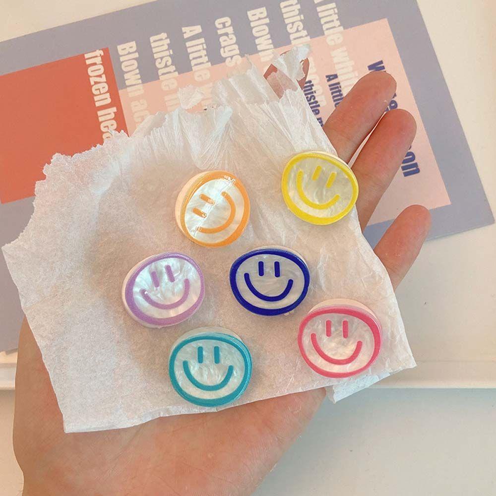 Kẹp Tóc Mini Hình Mặt Cười Bằng Nhựa Màu Sắc Ngọt Ngào Xinh Xắn Cho Nữ VANES1