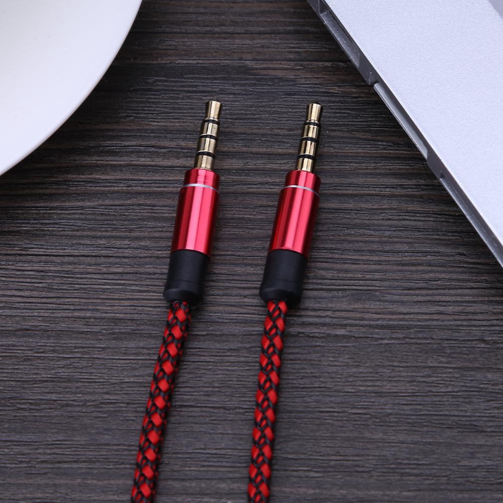 3.5mm Male To 3.5mm Male AUX Wire Auxiliary Stereo Weaving Audio Cable