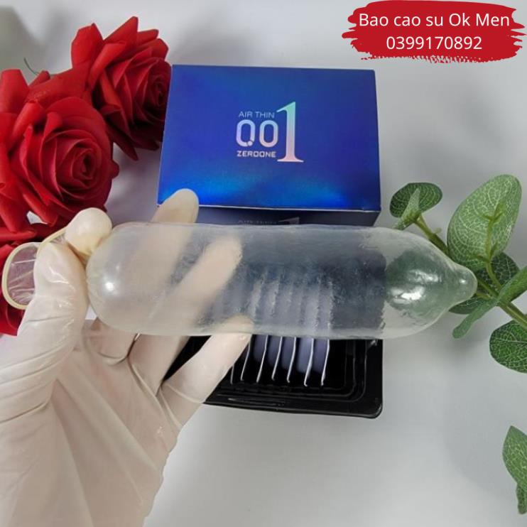 Bao Cao Su OLO 001 Air Thin, BCS Siêu Mỏng Có Gel Mát Lạnh Hộp 10BCS