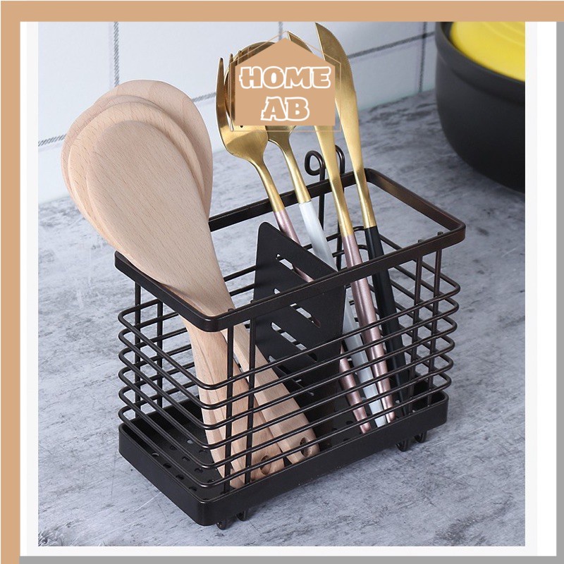 CẮM ĐŨA INOX CAO CẤP CÓ MÓC TREO, Ống Cắm Đũa Thìa Inox Sơn Tĩnh Điện 4101