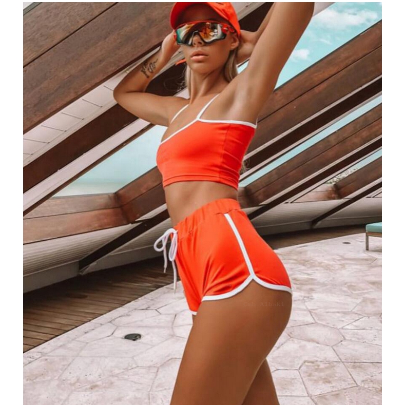 Bộ áo ngực thể thao và quần short tập yoga năng động cho nữ
