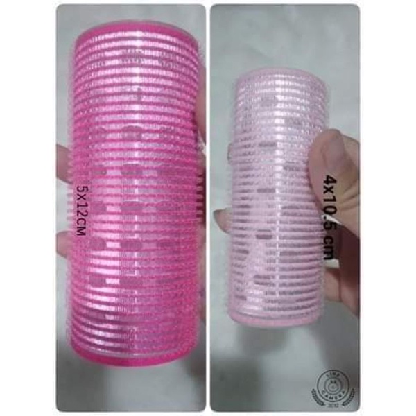 Lô uốn mái bay lõi nhôm có kích thước 5x12 cm mầu hồng đậm và 4x10.5 cm mầu hồng nhạt. lõi nhôm sấy tạo kiểu không sun