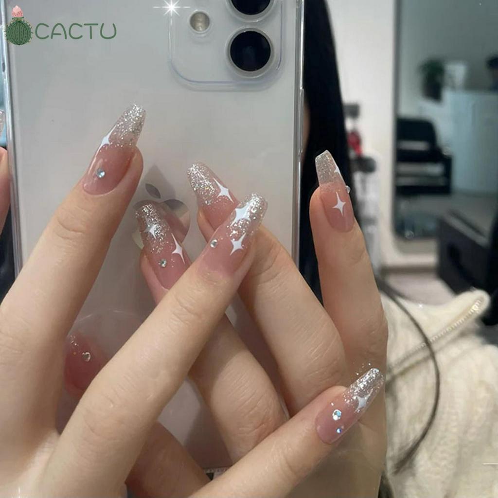 Bộ 24 Móng Tay Giả Thời Trang Có Thể Tháo Rời Cho Nữ