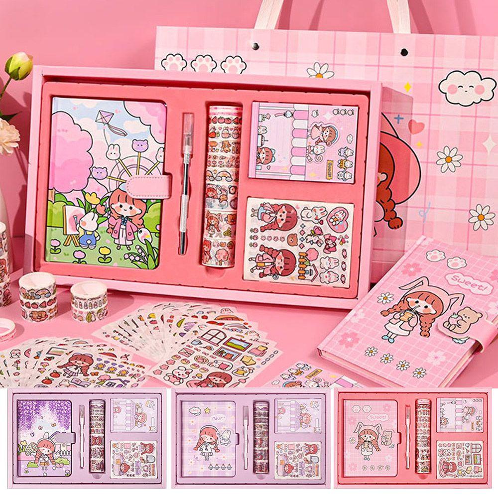 Bộ Sticker Dán Trang Trí Sổ Tay Hình Cô Gái Trái Tim Sáng Tạo