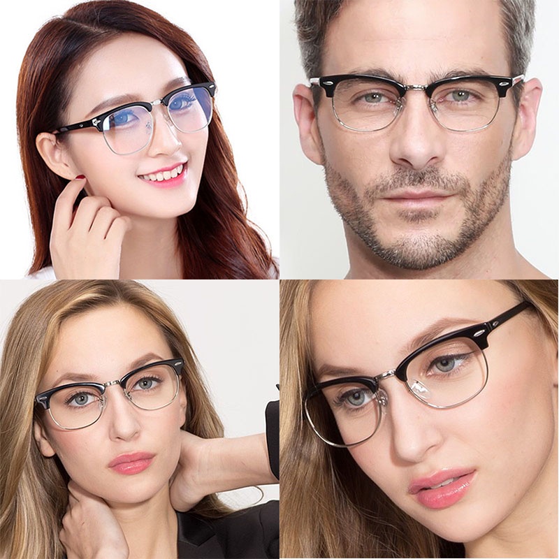 Kính cận VIENDO dáng tròn chống ánh sáng xanh bằng nhựa dẻo thời trang Hàn Quốc có độ -1.00~ -4.00 cho nam và nữ