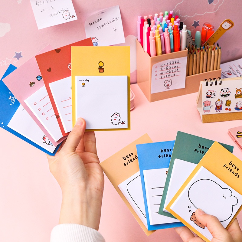 Set 30 Giấy Ghi Chú Họa Tiết Gấu Dễ Thương Sáng Tạo