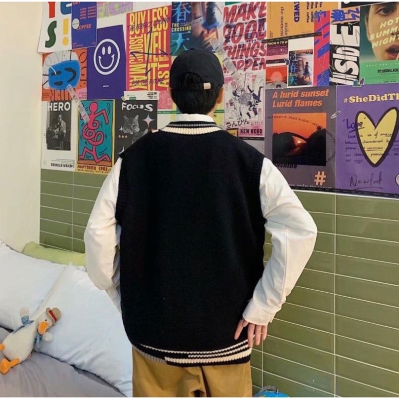 Áo gile len nam nữ unisex phong cách Hàn