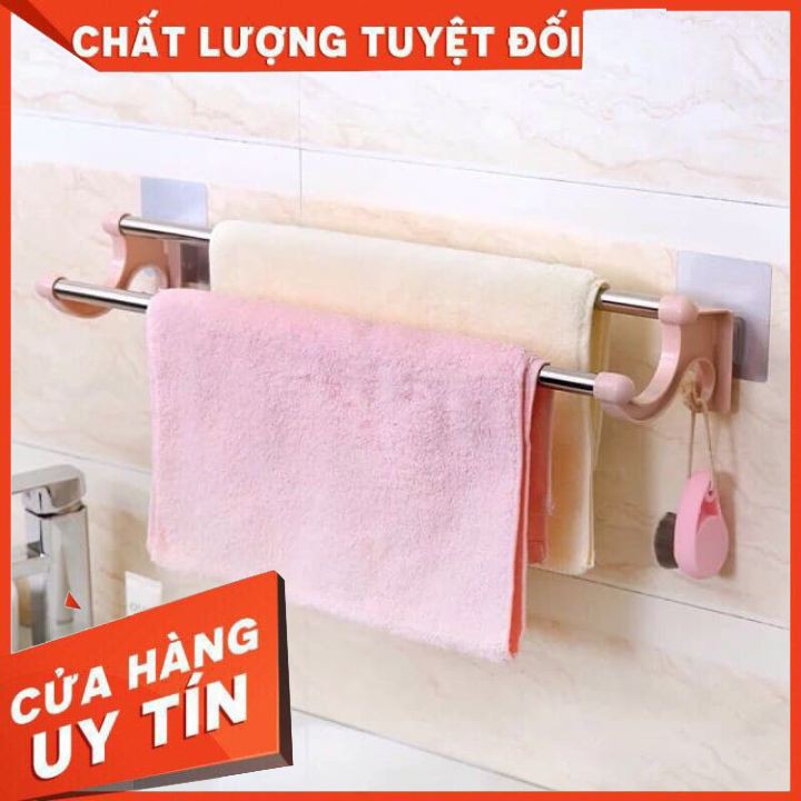 Móc treo khăn nhà tắm dán tường nhà bếp không cần khoan vít làm bằng inox sang trọng