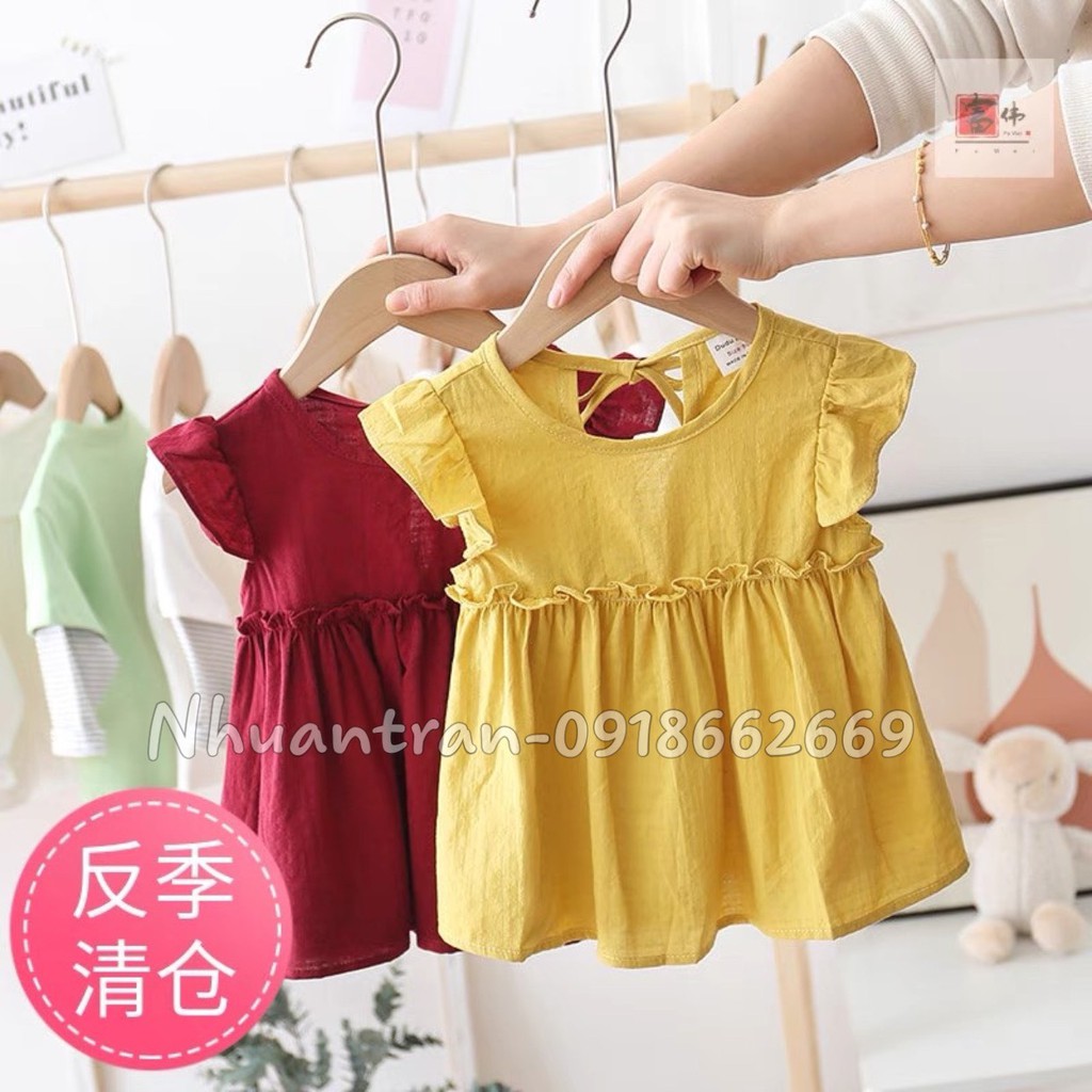 [Mã SKAMCLU7 giảm 10% cho đơn từ 0Đ] Váy bé gái (váy đũi) chất liệu vải Đũi cao cấp size 5-19 kg