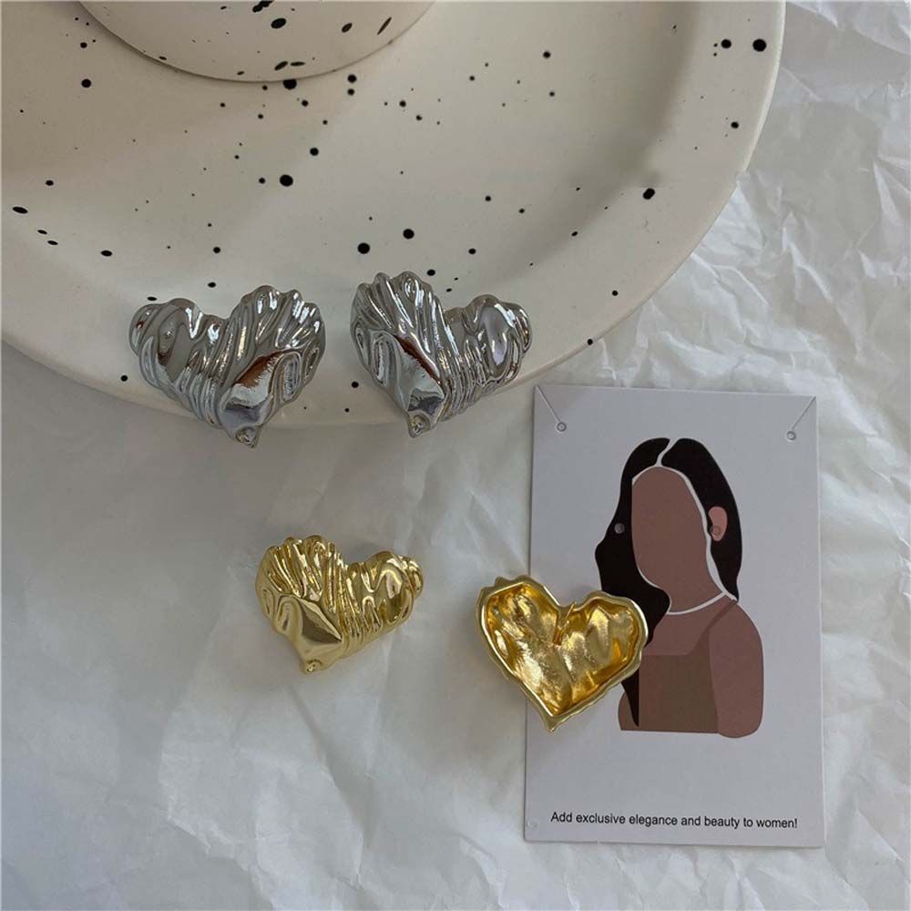 Bông tai hình trái tim bằng hợp kim nhiều màu sắc phong cách Hàn Quốc thời trang cho nữ