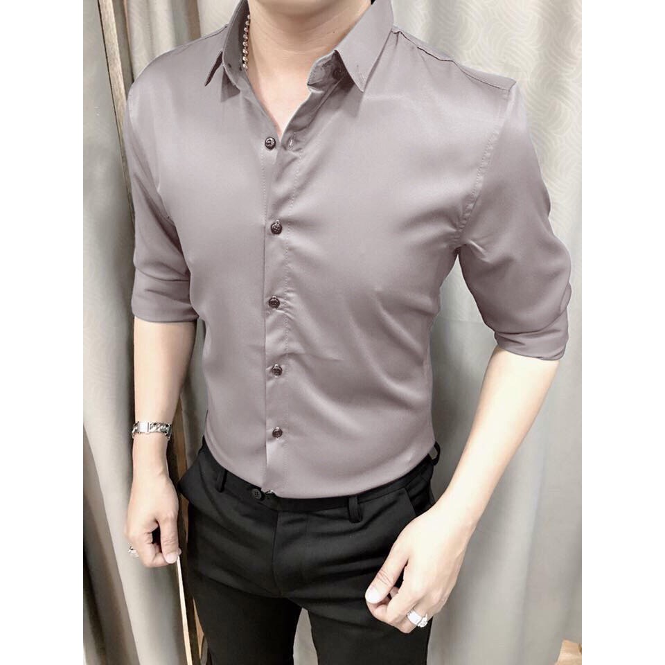 [HOT -----] Áo Sơ Mi Nam Tay Dài Trơn Đủ Màu Chất Xịn Mịn | BigBuy360 - bigbuy360.vn