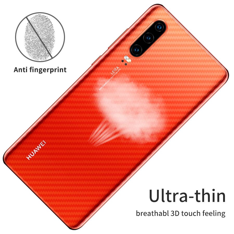 Screen Protector 3D Clear Carbon Fiber Back Film Stickers for Huawei P20 P30 Pro Nova 5T 4 4e 3 3i