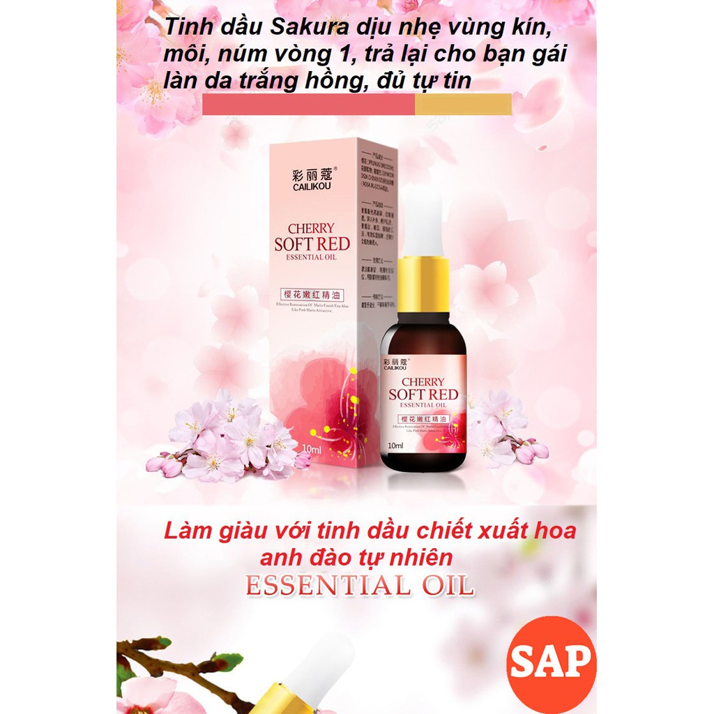 Tinh Chất Làm Hồng Nhũ Hoa, Làm Hồng Vùng Kín Từ Hoa Anh Đào Cherry Soft Red Giúp Bạn Như Trở Lại Tuổi 18