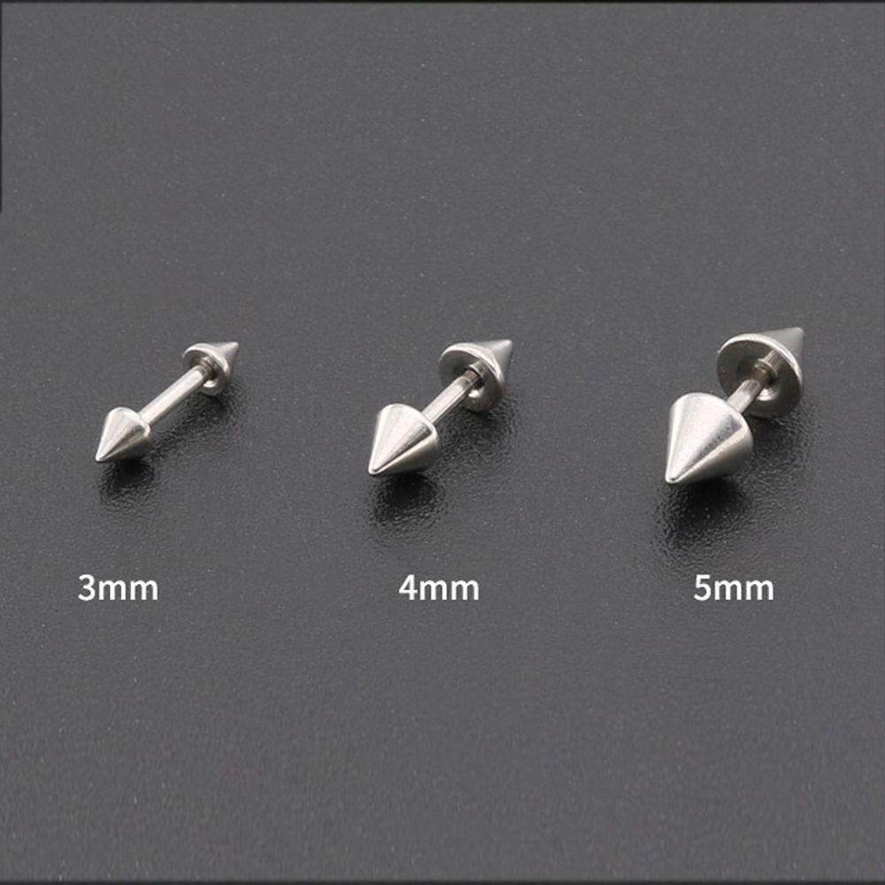 Set 2 Khuyên Tai Đinh Tán Kiểu Dáng Đơn Giản|Khuyên Tai Đinh Tán Bằng Thép Không Gỉ Nhiều Màu Sắc