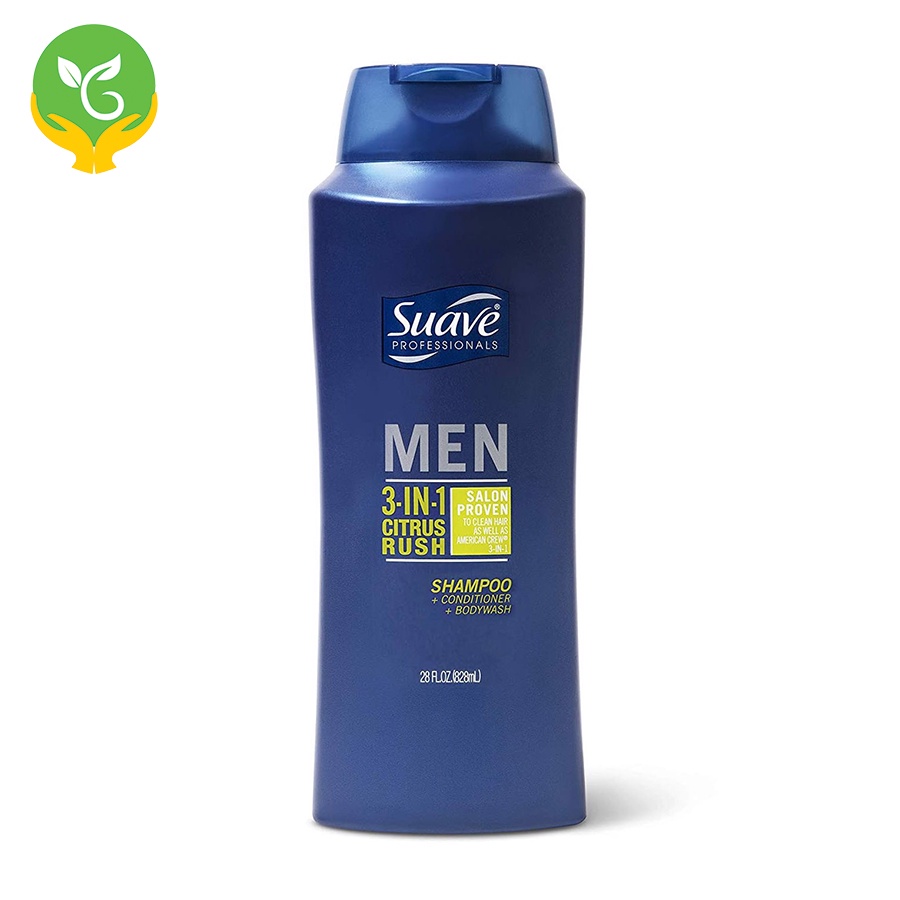 Sữa Tắm Gội xả 3 Trong 1 Cho Nam Suave Professionals Men 3-in-1 Citrus Rush 828ml - Hàng Nhập USA