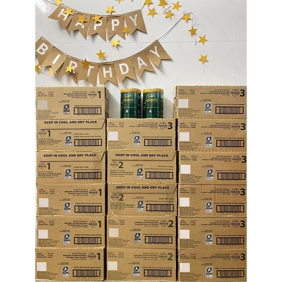 Sữa Aptamil Essensis Số 3, 2,1 Dòng Sữa Hữu Cơ Organic Tăng Đề Kháng Hộp 900G, Hàng úc đi air, Date xa