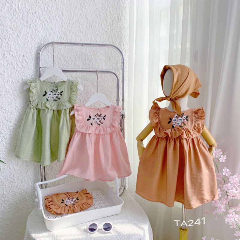 Váy bé gái size 8 - 18ky / Đầm thêu hoa xinh xắn cho bé