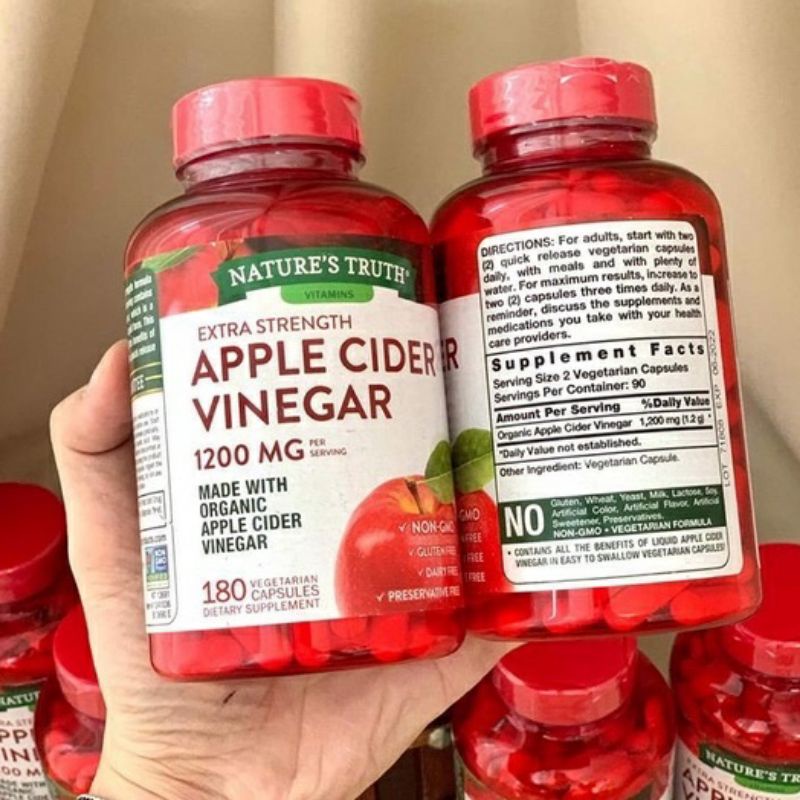 [Date 2025]Viên giấm táo giảm cân, mỡ thừa Apple Cider Vinegar 1200mg 180 viên