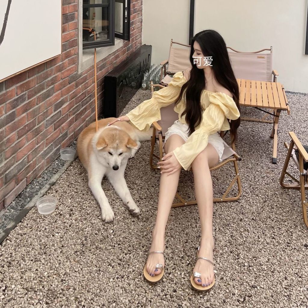 Ahoyeap Áo sơ mi tay dài phồng hai trong một dáng ngắn thiết kế cá tính thời trang xuân thu