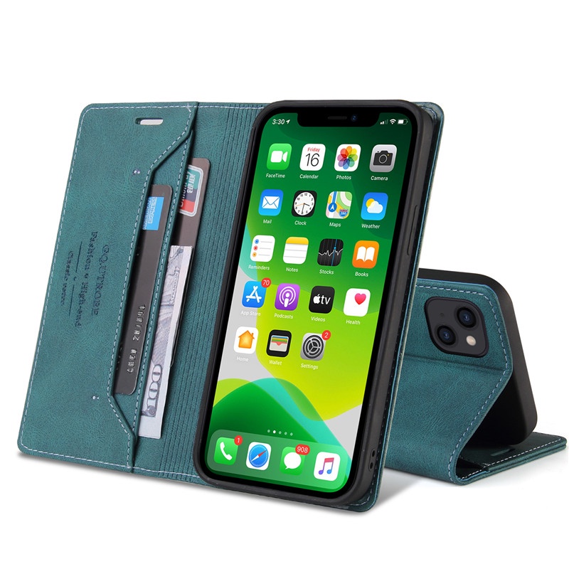 Ốp Điện Thoại Da Gấp Gọn Thời Trang Cho IPhone 14 13 12 11 Pro Max
