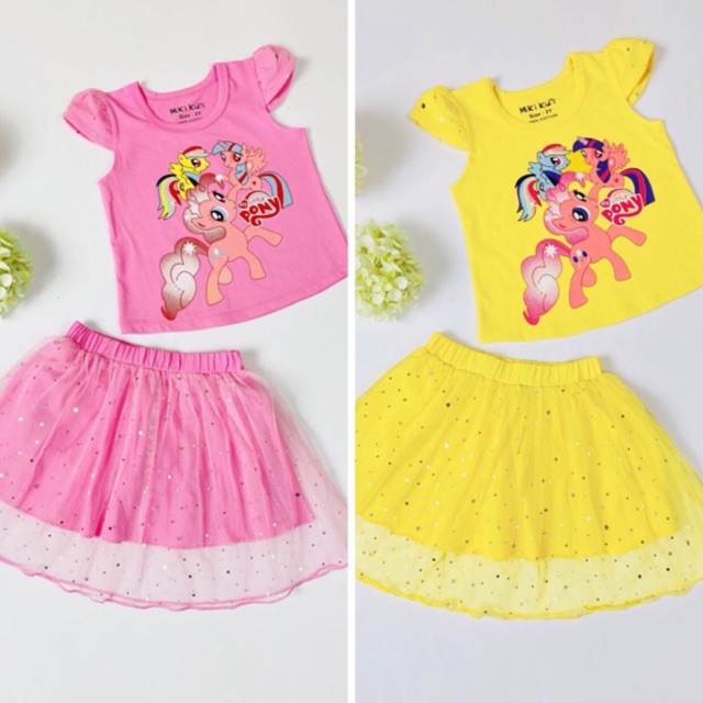 SÉT VÁY ĐẦM BÉ GÁI NGỰA PONY HÀNG CAO CẤP SIZE 1-8