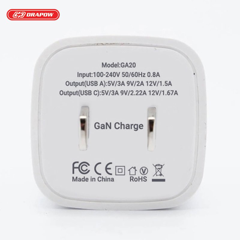 Củ sạc nhanh IP14 GA20 38W DRAPOW Adapter-USB C + PD 20W QC 3.0  18w cho IP 12 11 x max 8 plus 13
