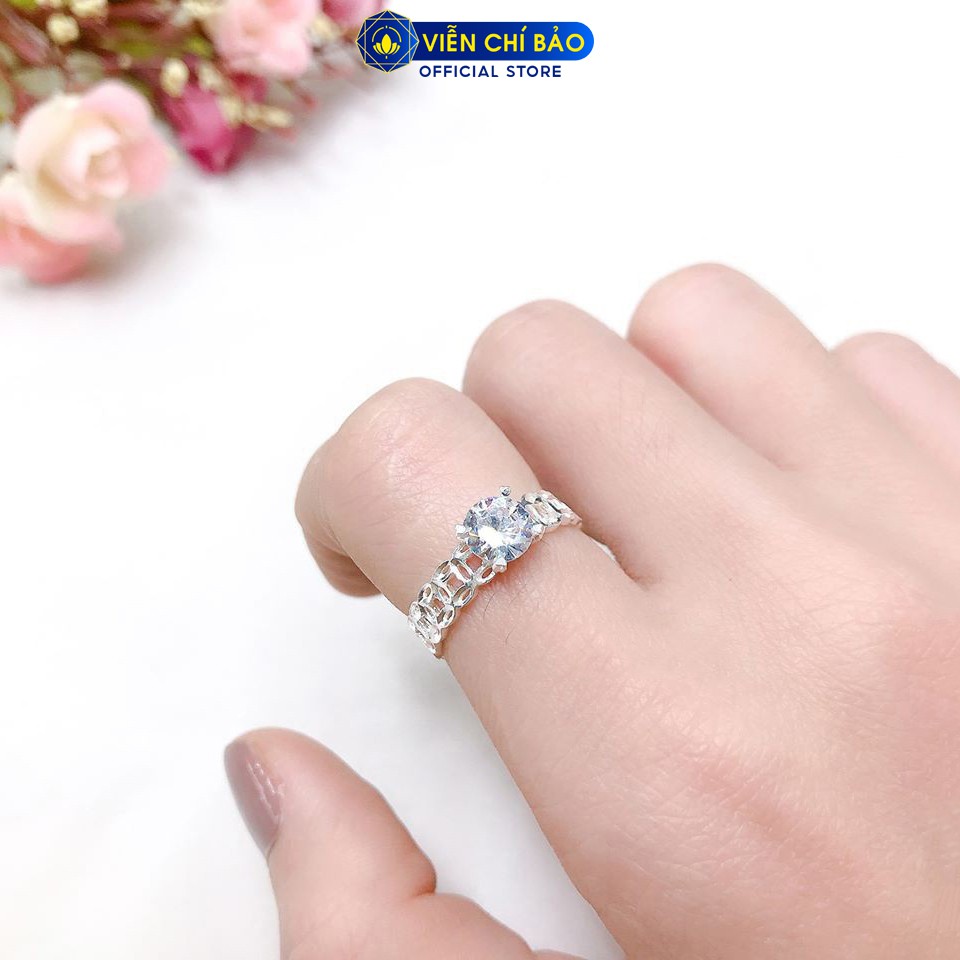 Nhẫn bạc nữ kim tiền đính đá cao chất liệu bạc 925 thời trang phụ kiện trang sức nữ Viễn Chí Bảo N400185