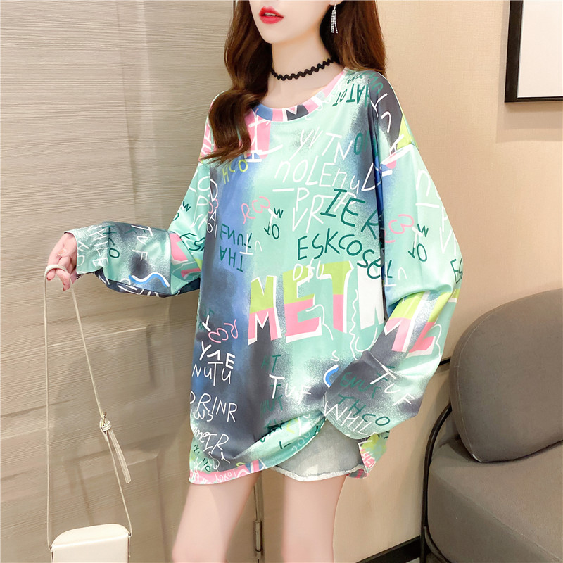 2020 spring and autumn new color letter loose long sleeve t-shirt Women Clothes Tops and Blouse