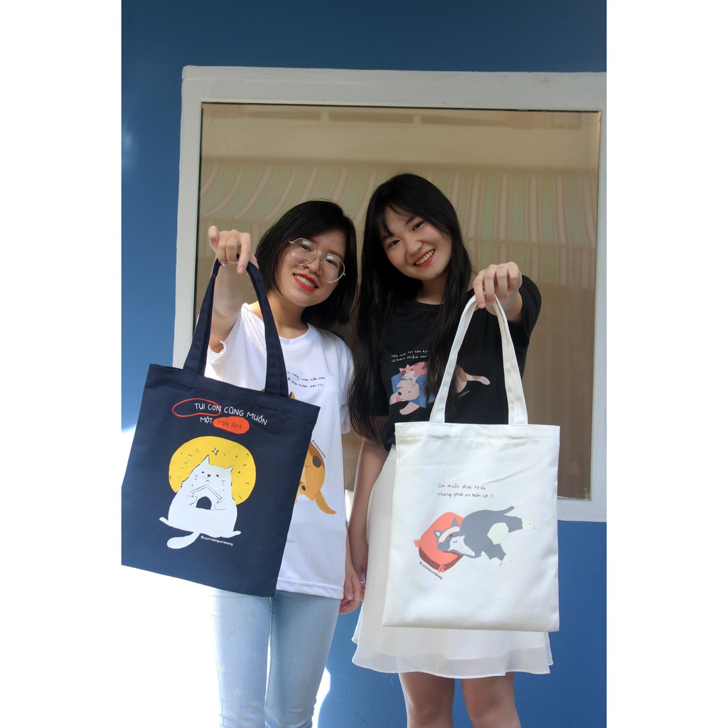 Túi tote "Con muốn được tự do nhưng phải an toàn cơ"