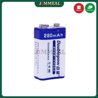 [Chính Hãng] Pin Sạc Vuông 9V 6F22 280mah Doublepow Vòng Đời 1200 Lần Sạc (Sạc Được Nhiều Lần)
