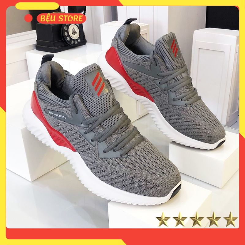 Giày nam thể thao ⚜️Bệu Store⚜️ Giày Sneaker Nam Phong Cách Hàn Quốc - Kiểu Dáng Thấp Cổ Màu Xám Đỏ Nổi Bật | BigBuy360 - bigbuy360.vn