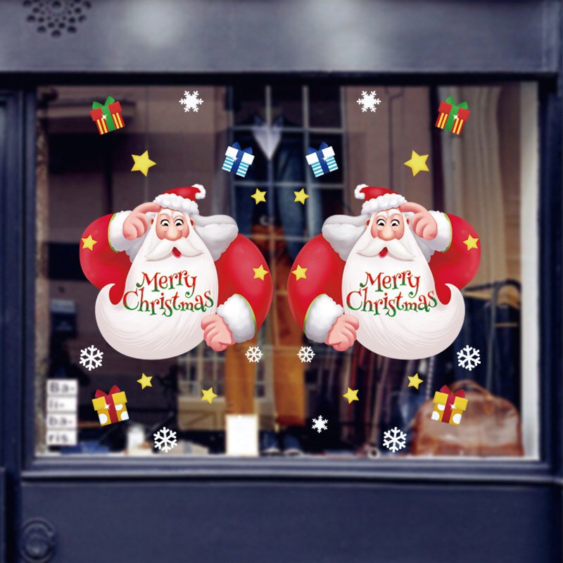 Decal dán tường Noel HÍT TĨNH ĐIỆN - Ông già noel Ú Mập đáng yêu