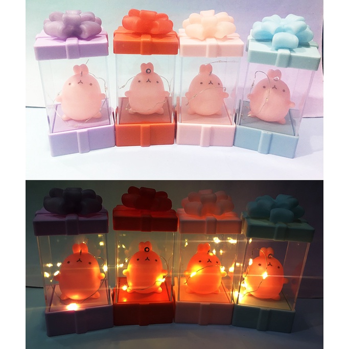 đèn ngủ hộp quà molang DHQ26 dễ thương cute hoạt hình
