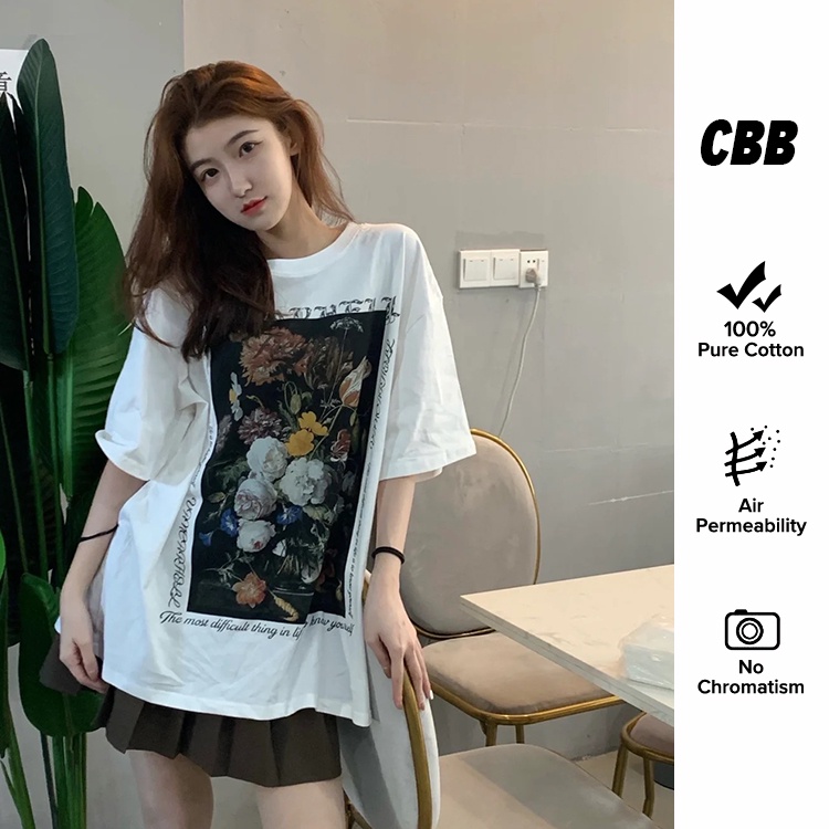 Porozi Áo thun  tay ngắn cổ tròn in họa tiết phong cách Hàn Quốc thời trang dành cho nữ