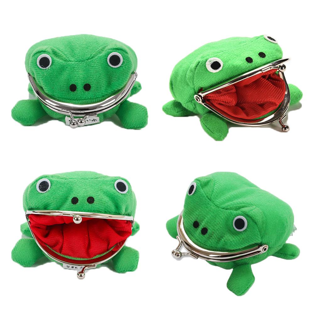 Bóp Đựng Tiền Mini Hình Chú Ếch Hoạt Hình Nhồi Bông Dễ Thương Dùng Hóa Trang Kat1