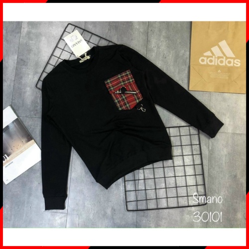 Áo nỉ nam - Áo thu đông dài tay Túi Kẻ carô Đỏ - chất poly cao cấp (có bigsize) T&N Shop