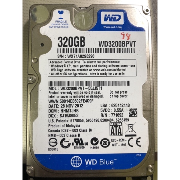 Ổ cứng HDD Laptop 2.5 (sức khoẻ Good 100%) 250G 320G 500G 750G 1TB