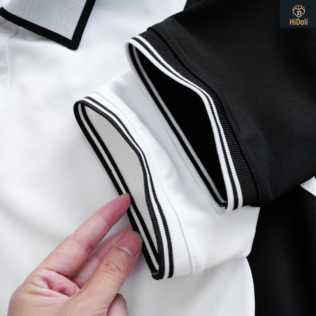 Áo thun nam vai phối màu trẻ trung, áo polo nam chất vải cá sấu co giãn 4 chiều - ahstore